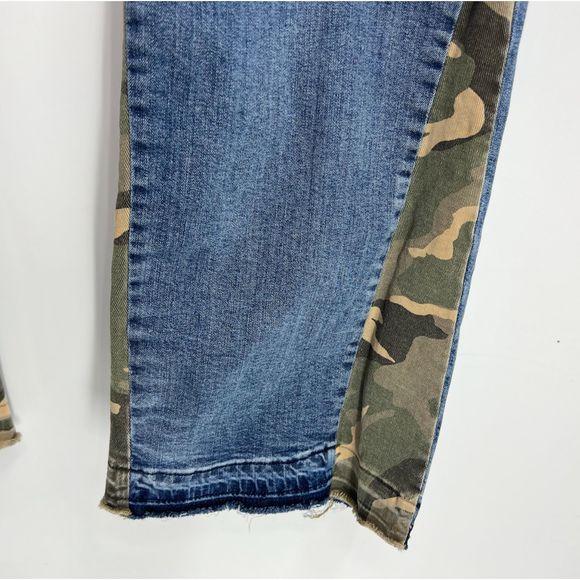 Nova Men jeans 42 medium wash camouflage at seams frayed edges pants - Picture 3 of 8